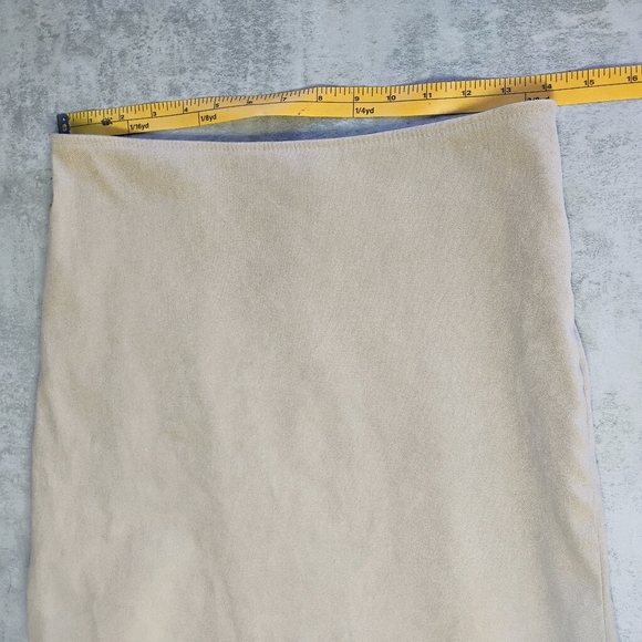 Divine Y2K Asymmetrical Hem Mini Skirt Beige Side Tie Boho Festival Size Medium - Picture 9 of 10